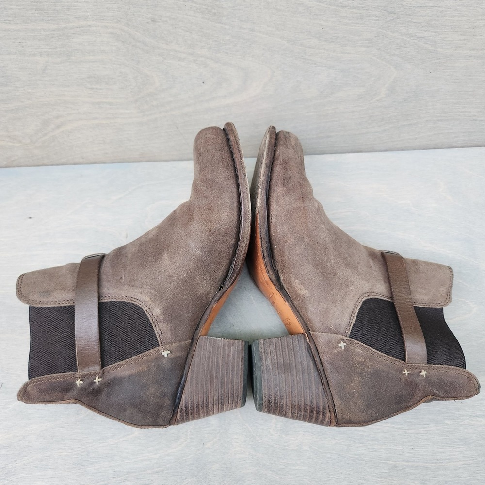 Rag & Bone Harrow Ankle Boots Suede Brown‎ Leather Heeled Booties Designer